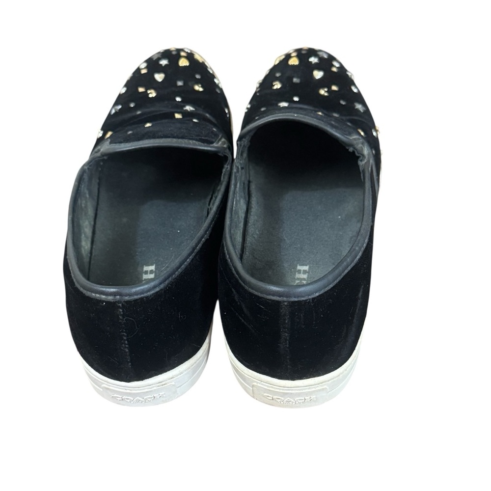 Coach Black Slip-On Sneakers with Studded Accents - Picture 3 of 9